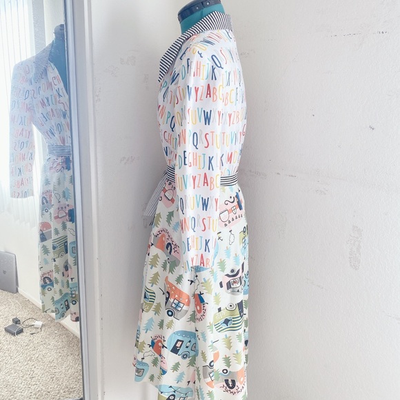 HANDMADE ABC DIFFERENT PATTERN COLORFUL RAINBOW WRAP DRESS SIZE M/L. - Picture 3 of 16